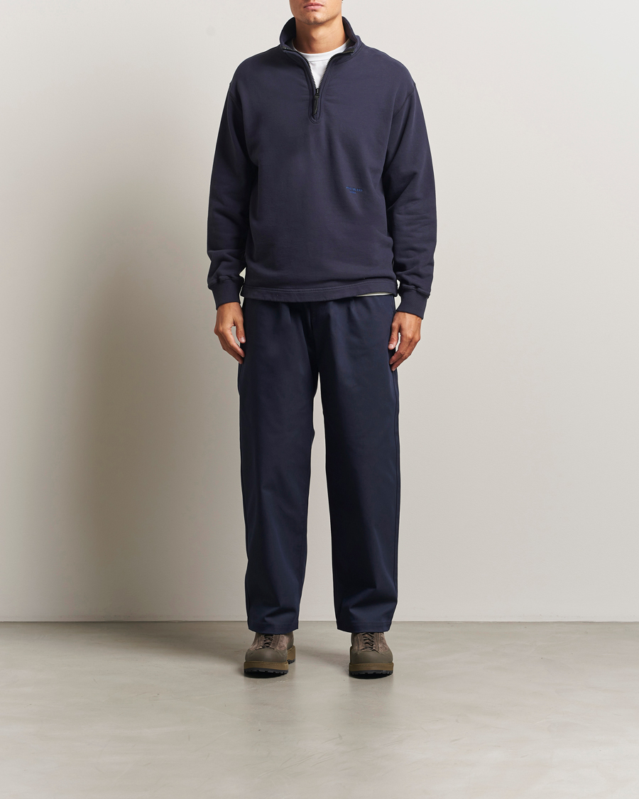 Homme | Pulls Et Tricots | Stone Island | Marina Brushed Organic Cotton Half-Zip Navy