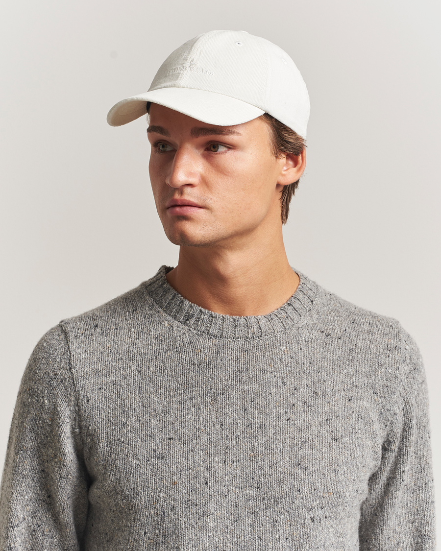Homme | Bobs Et Casquettes | Stone Island | Micro Cord Cotton Cap Ivory