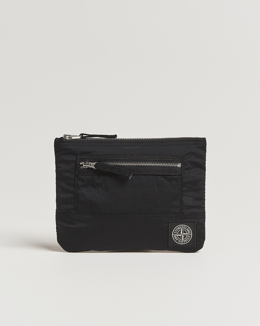 Homme | Portefeuilles | Stone Island | Nylon Metal Zip Wallet Black