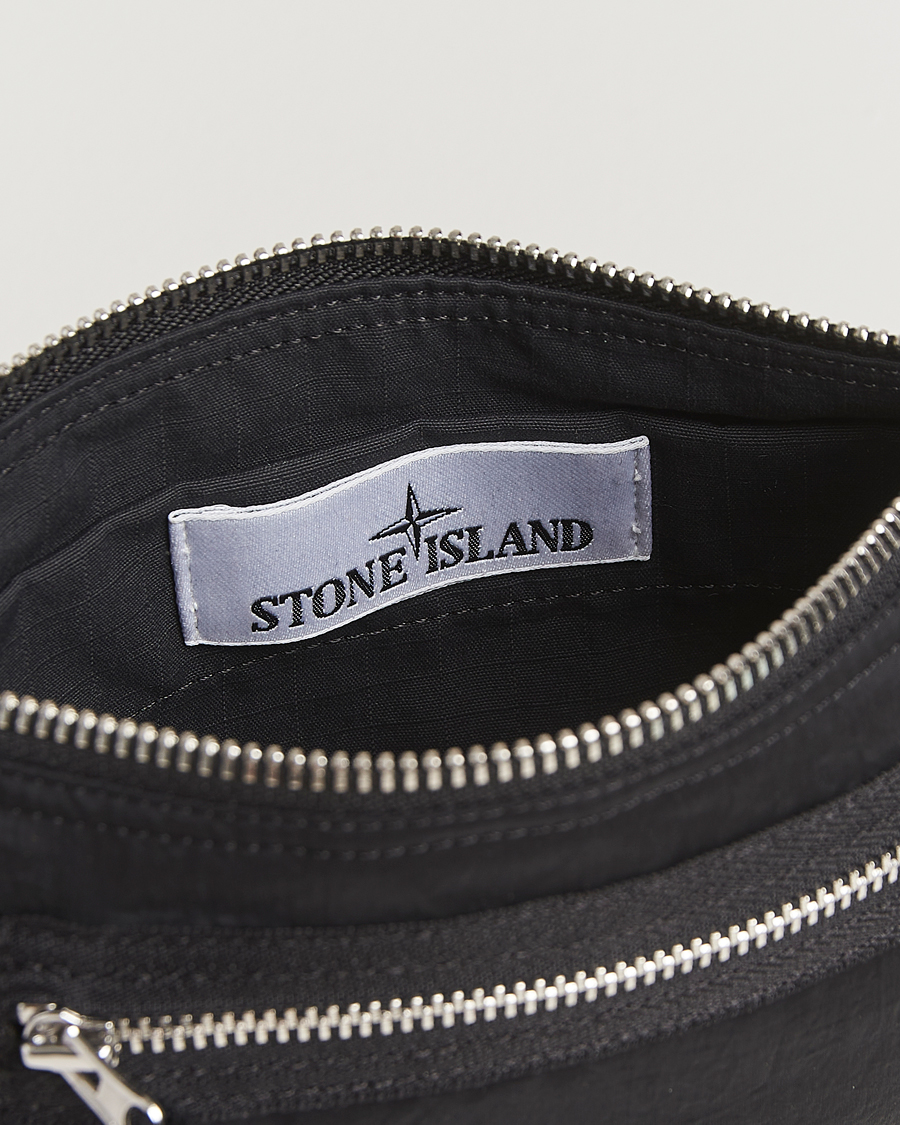 Homme | Portefeuilles | Stone Island | Nylon Metal Zip Wallet Black