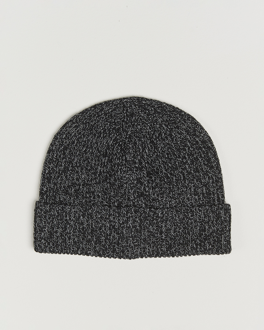 Homme | Bonnets | Stone Island | Reflective Cotton Knit Beanie Black Melange