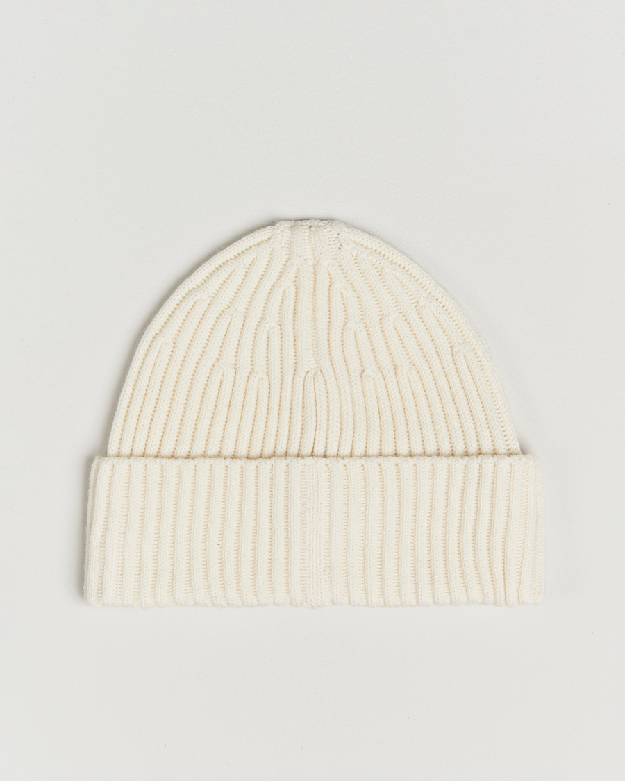 Heren | Stone Island Full Rib Wool Beanie Ivory | Stone Island | Full Rib Wool Beanie Ivory