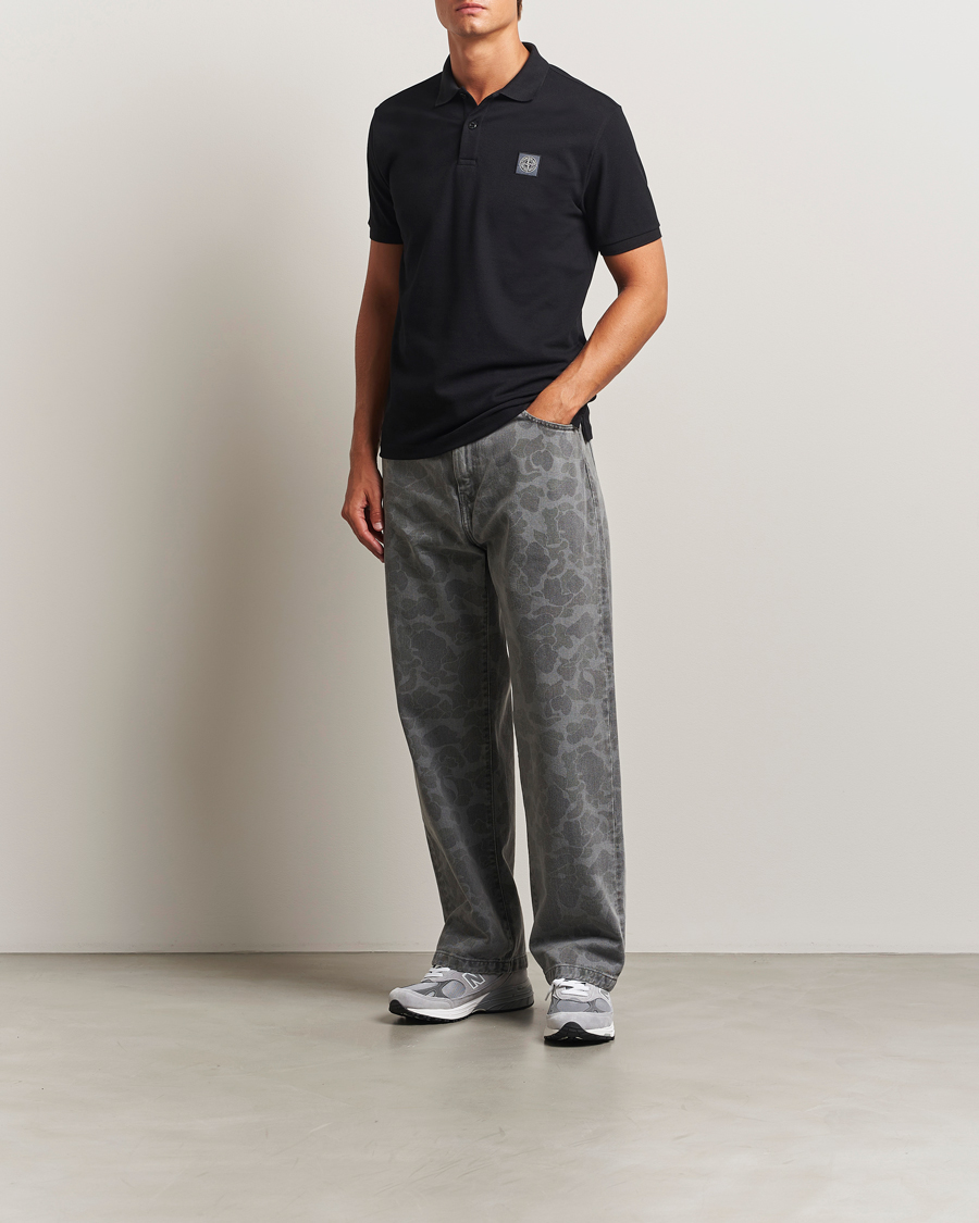 Homme | Polos | Stone Island | Organic Cotton Pique Polo Black
