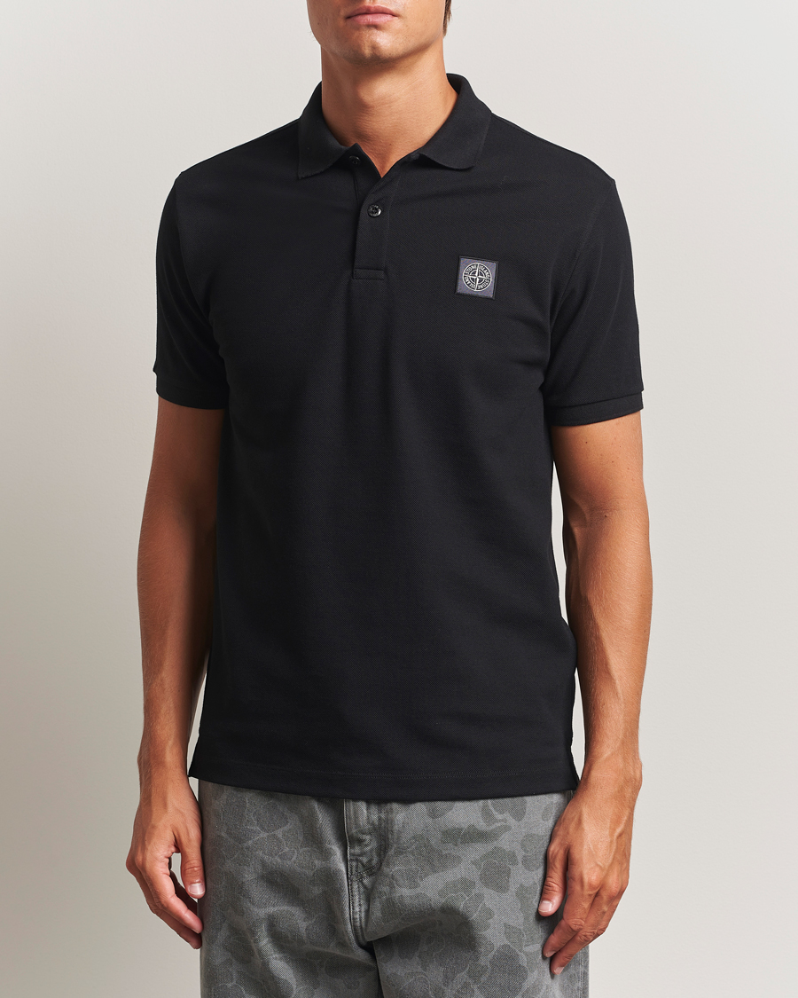 Homme | Polos | Stone Island | Organic Cotton Pique Polo Black