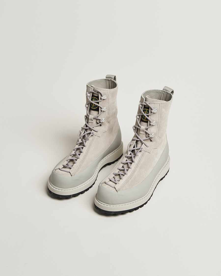 Homme | Bottes | Stone Island | Suede Hiking Boots Pearl Grey