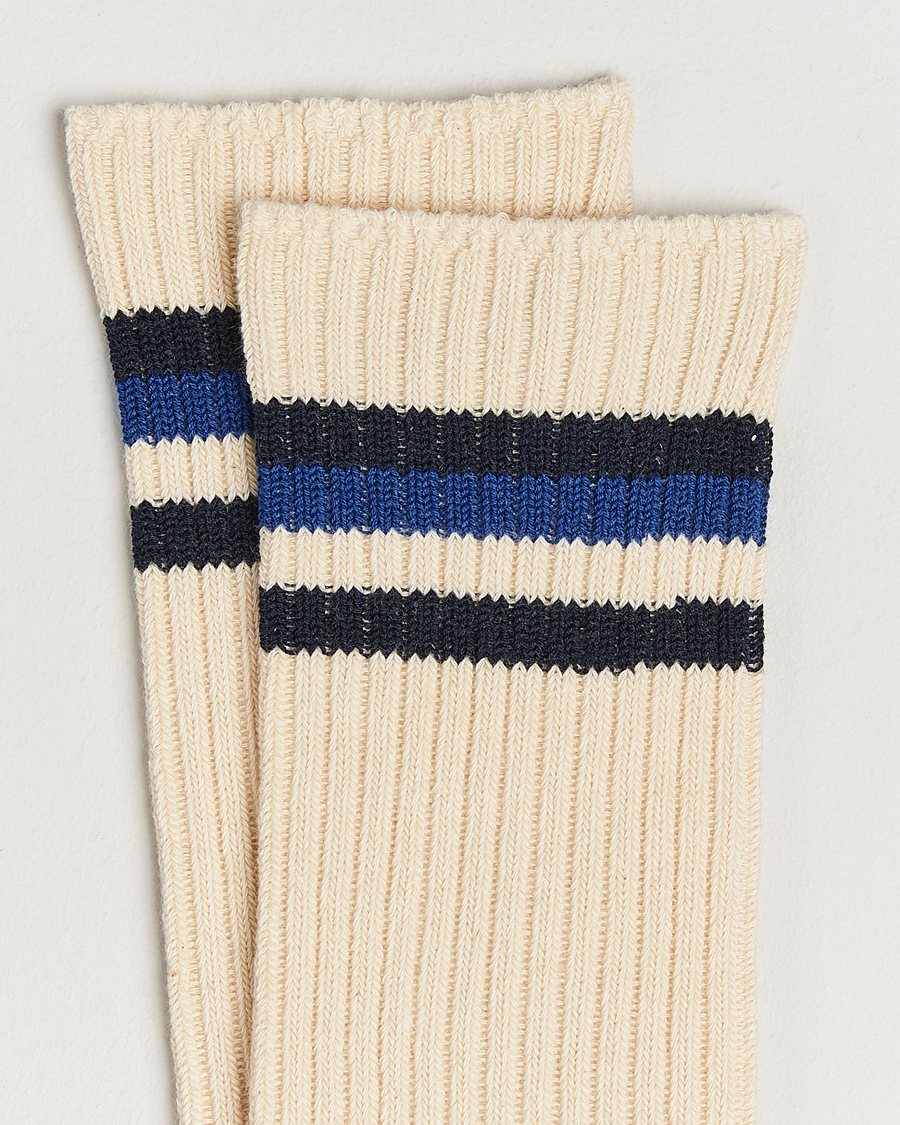 Homme | Sous-Vêtements Et Chaussettes | Kamakura Shirts | Vintage Ivy Socks White/Blue