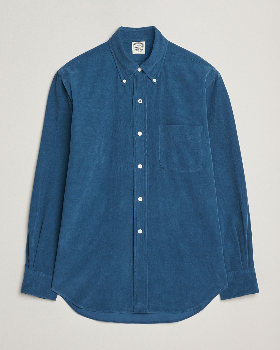 Heren | Overhemden | Kamakura Shirts | Vintage Ivy Needle Cord Shirt Smoke Blue