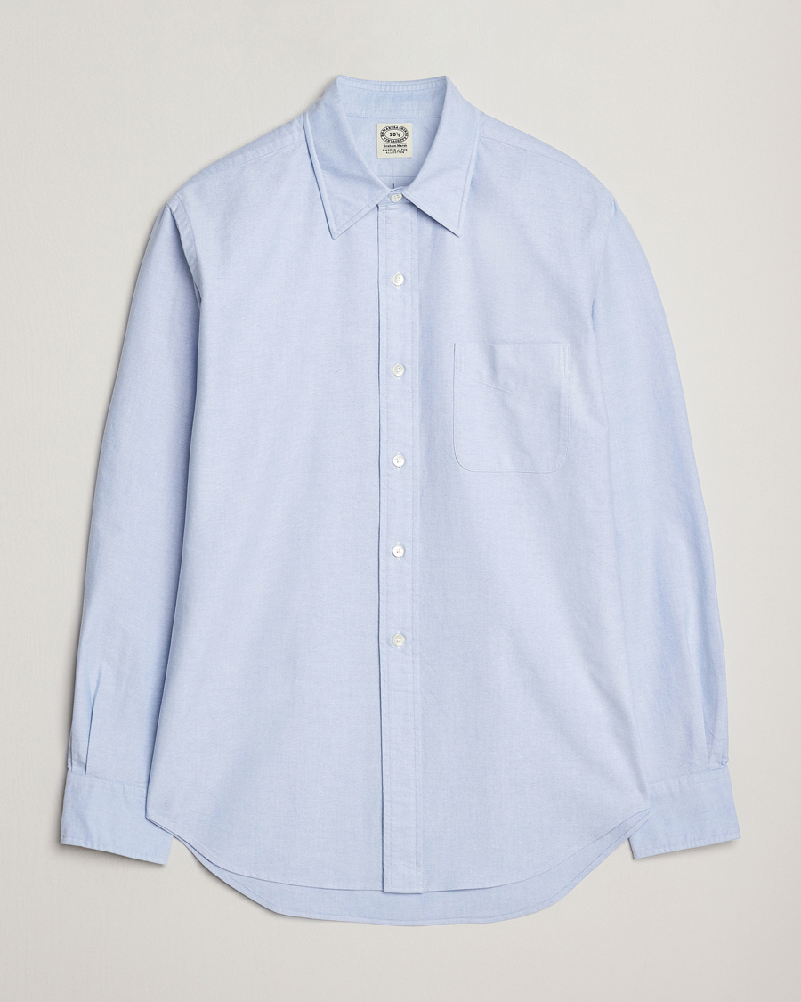 Homme | Chemises | Kamakura Shirts | Vintagy Ivy Straight Collar Oxford Shirt Light Blue