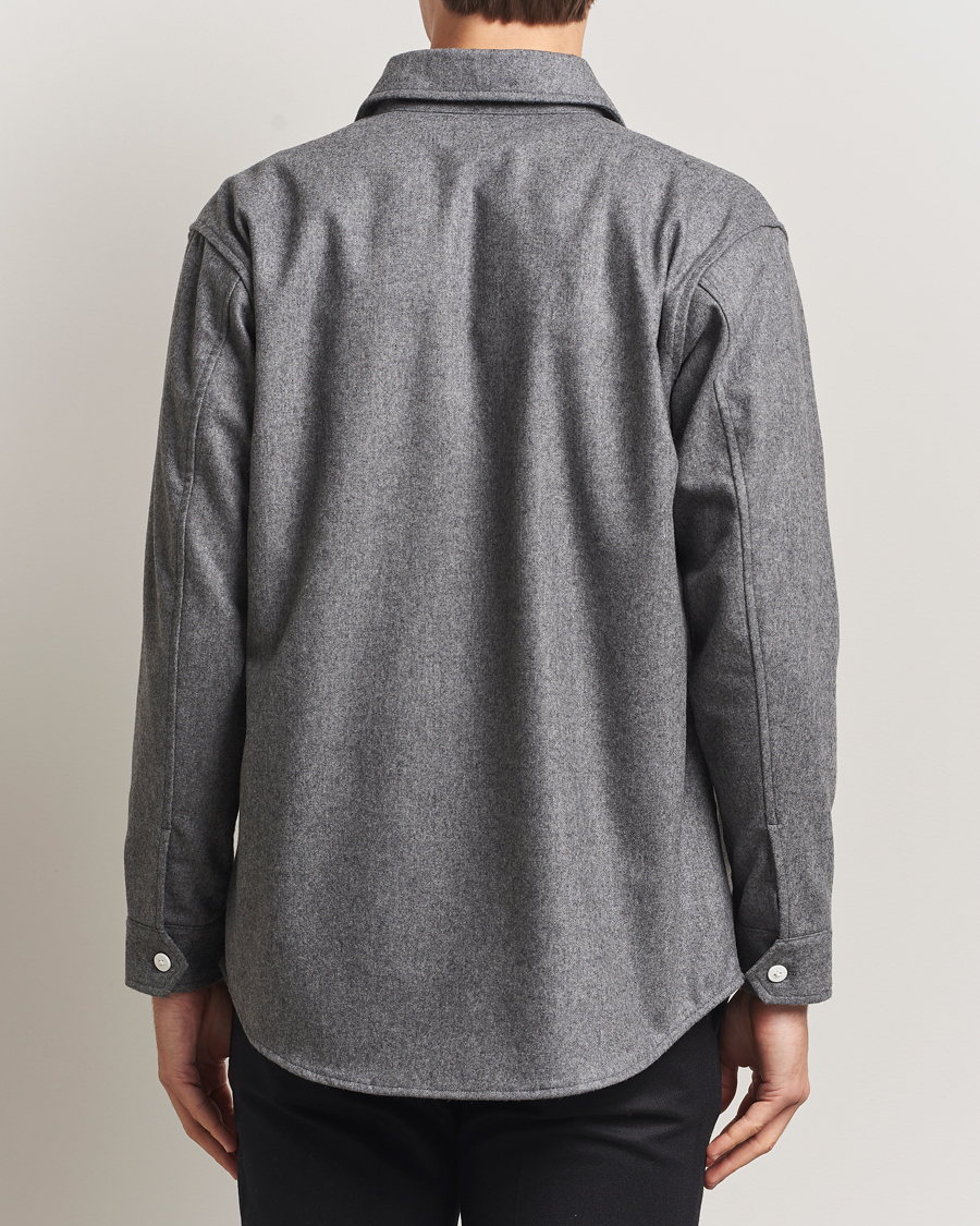Heren | Overhemden | Kamakura Shirts | Wool Flannel CPO Shirt Grey Melange