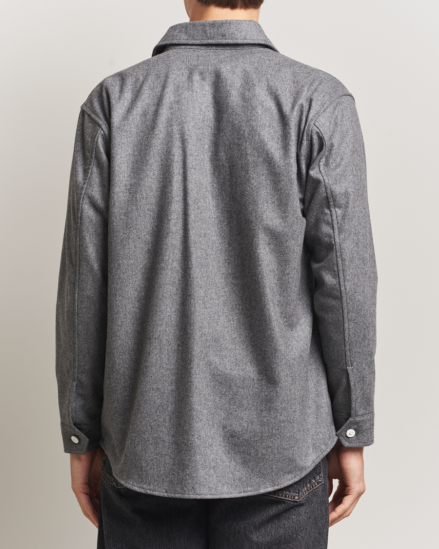 Heren | Overhemden | Kamakura Shirts | Wool Flannel CPO Shirt Grey Melange