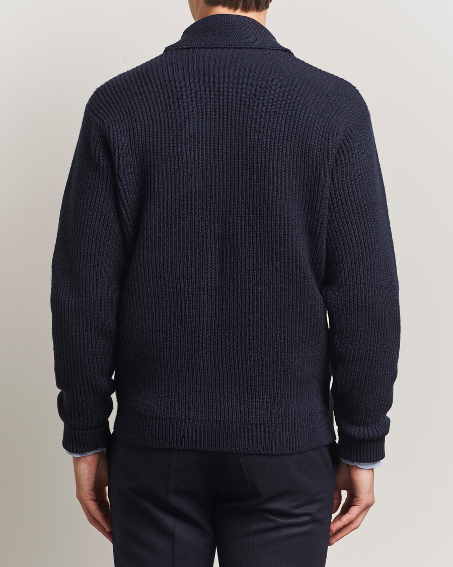 Homme | Pulls Et Tricots | Kamakura Shirts | McQueen Shawl Collar Cardigan Navy