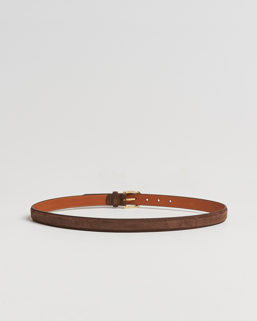 Heren | Riemen | Kamakura Shirts | Vintagy Ivy Horseshoe Buckle Belt Brown Suede