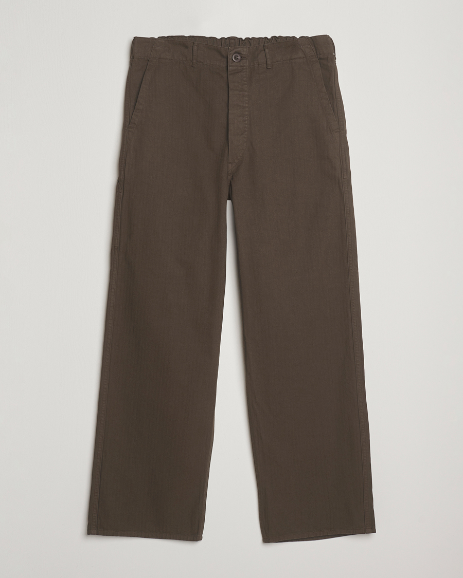 Homme | Pantalons | orSlow | Wide Fit French Work Pants Coffee Brown