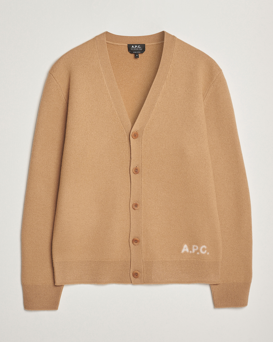 Heren | Truien | A.P.C. | Kenny Wool Knitted Cardigan Camel