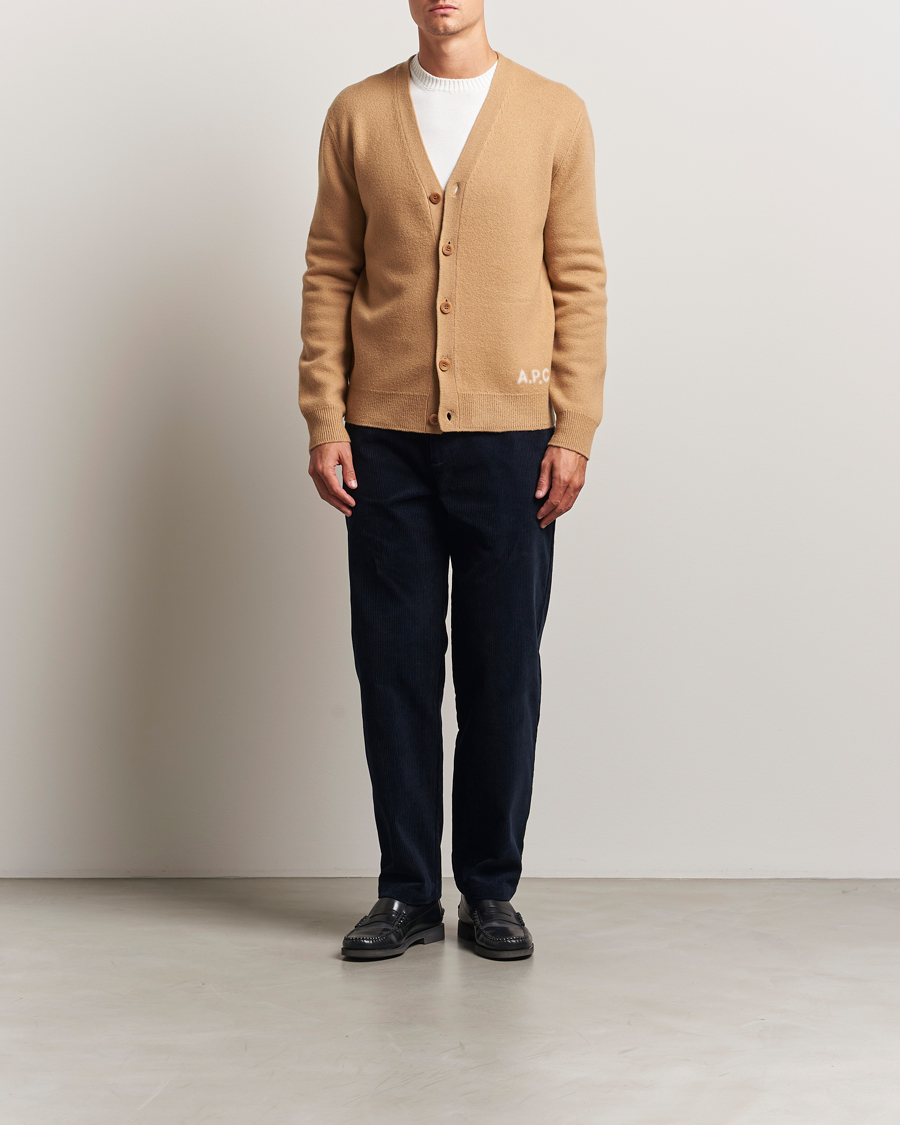 Heren | Truien | A.P.C. | Kenny Wool Knitted Cardigan Camel
