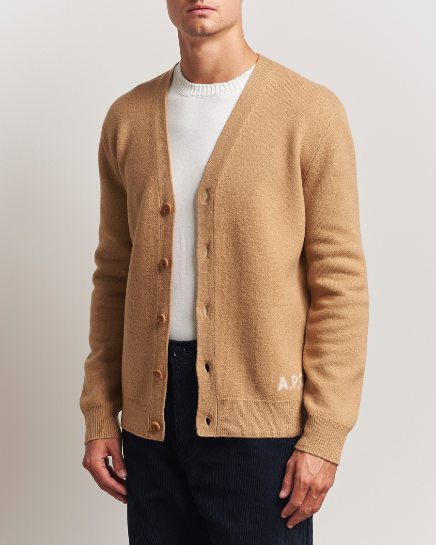 Heren | Truien | A.P.C. | Kenny Wool Knitted Cardigan Camel