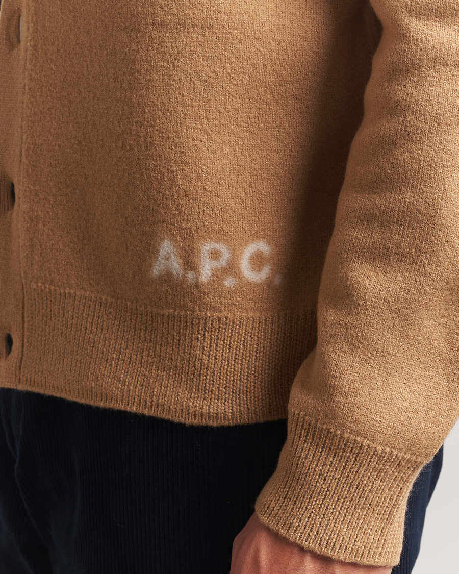 Heren | Truien | A.P.C. | Kenny Wool Knitted Cardigan Camel