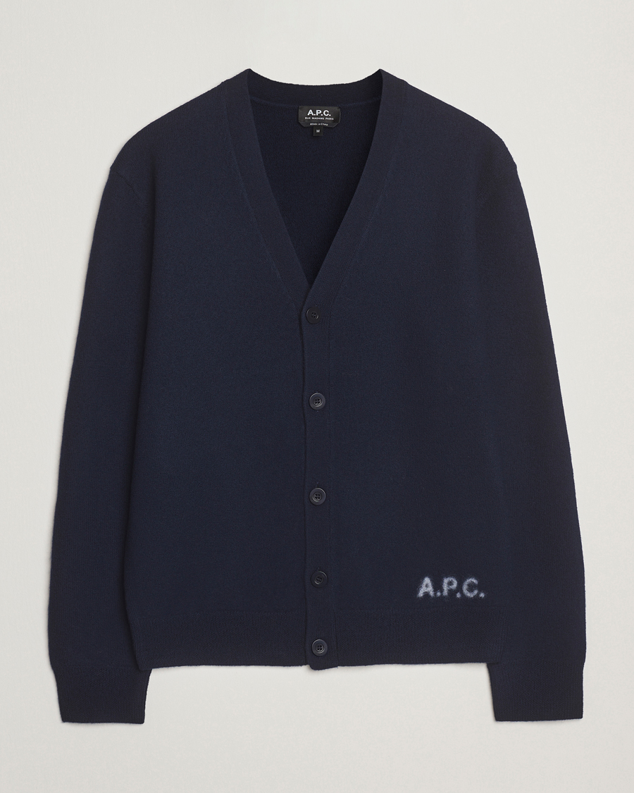 Heren | Truien | A.P.C. | Kenny Wool Knitted Cardigan Dark Navy