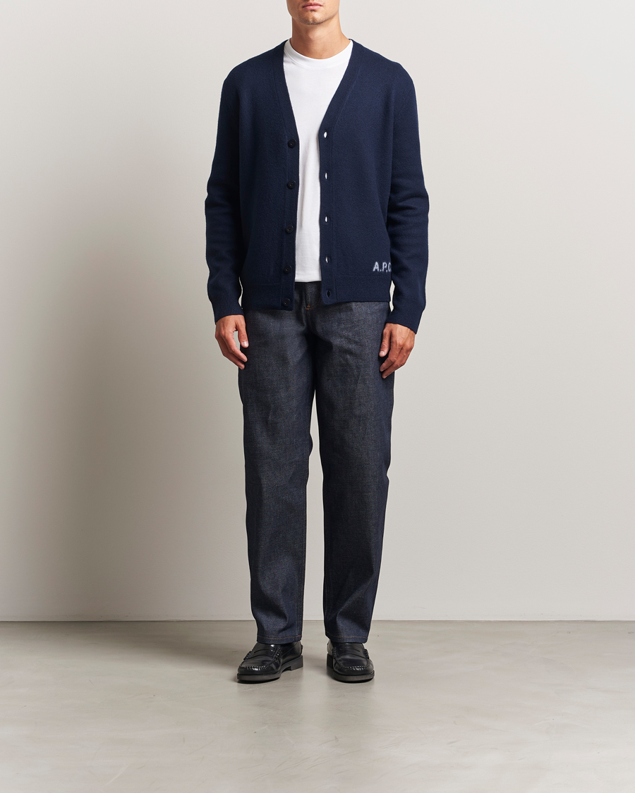 Heren | Truien | A.P.C. | Kenny Wool Knitted Cardigan Dark Navy