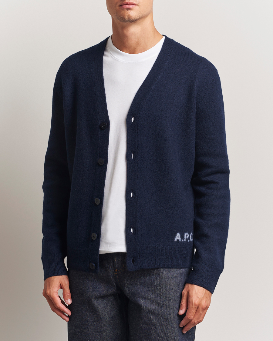 Heren | Truien | A.P.C. | Kenny Wool Knitted Cardigan Dark Navy
