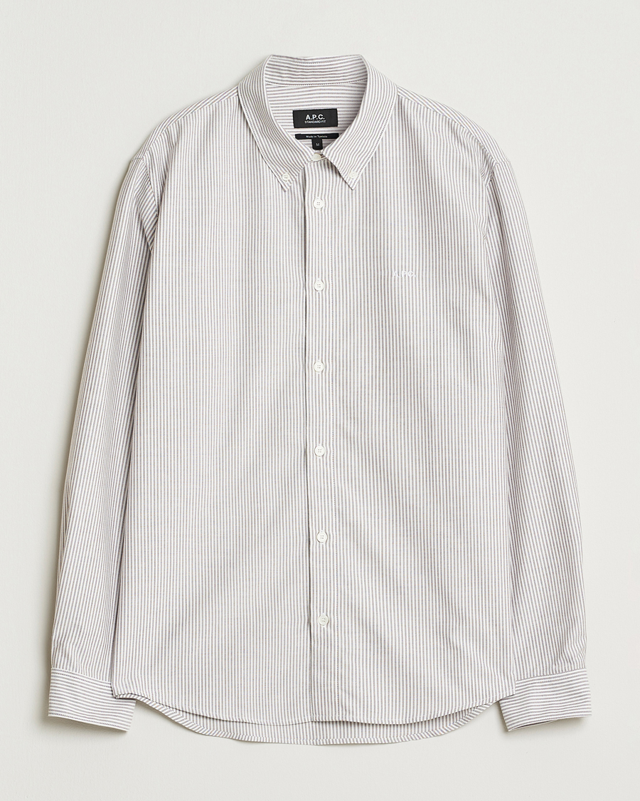 Heren | Overhemden | A.P.C. | Greg Striped Oxford Shirt Burgundy/White