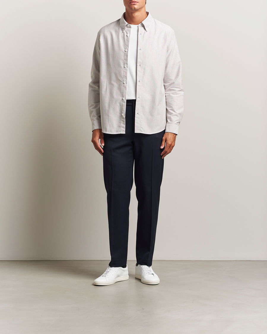 Heren | Overhemden | A.P.C. | Greg Striped Oxford Shirt Burgundy/White