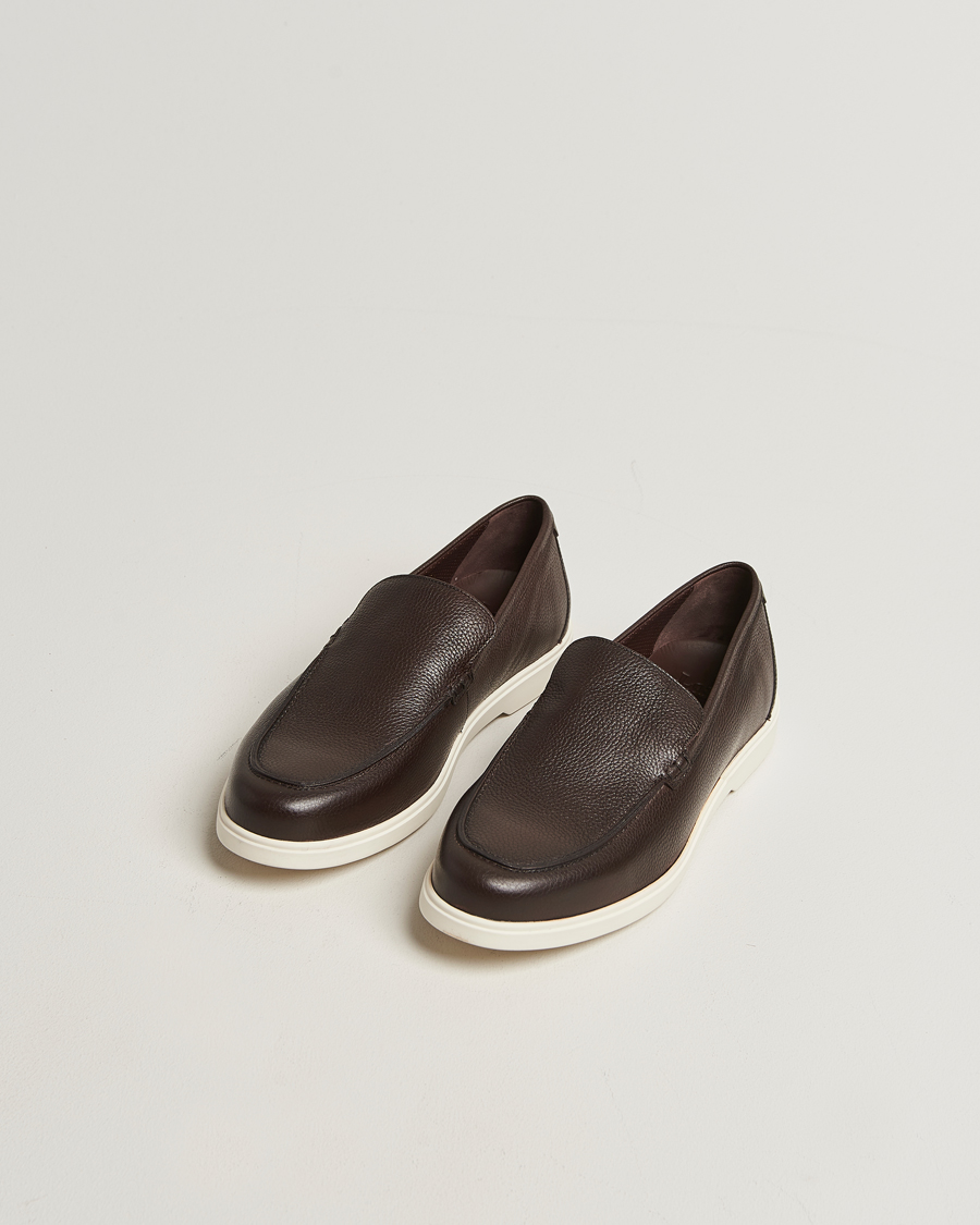 Homme | Loafers | Loake Lifestyle | Loake 1880 Tuscany Grained Leather Loafers Dark Brown