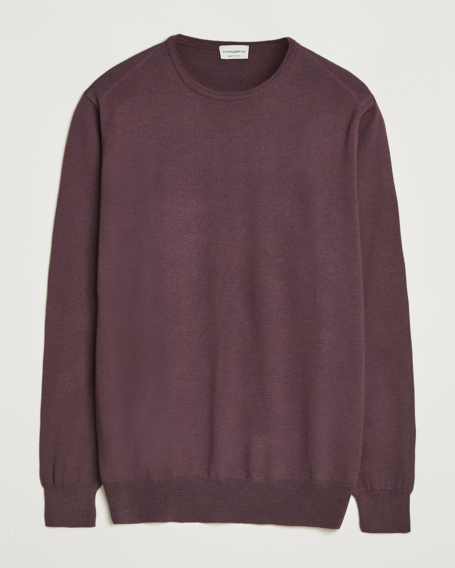 Heren | Truien | Morgano | Extra Fine Merino Wool Crewneck Purple