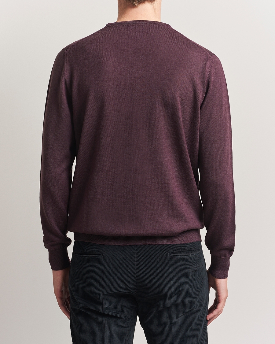 Heren | Truien | Morgano | Extra Fine Merino Wool Crewneck Purple