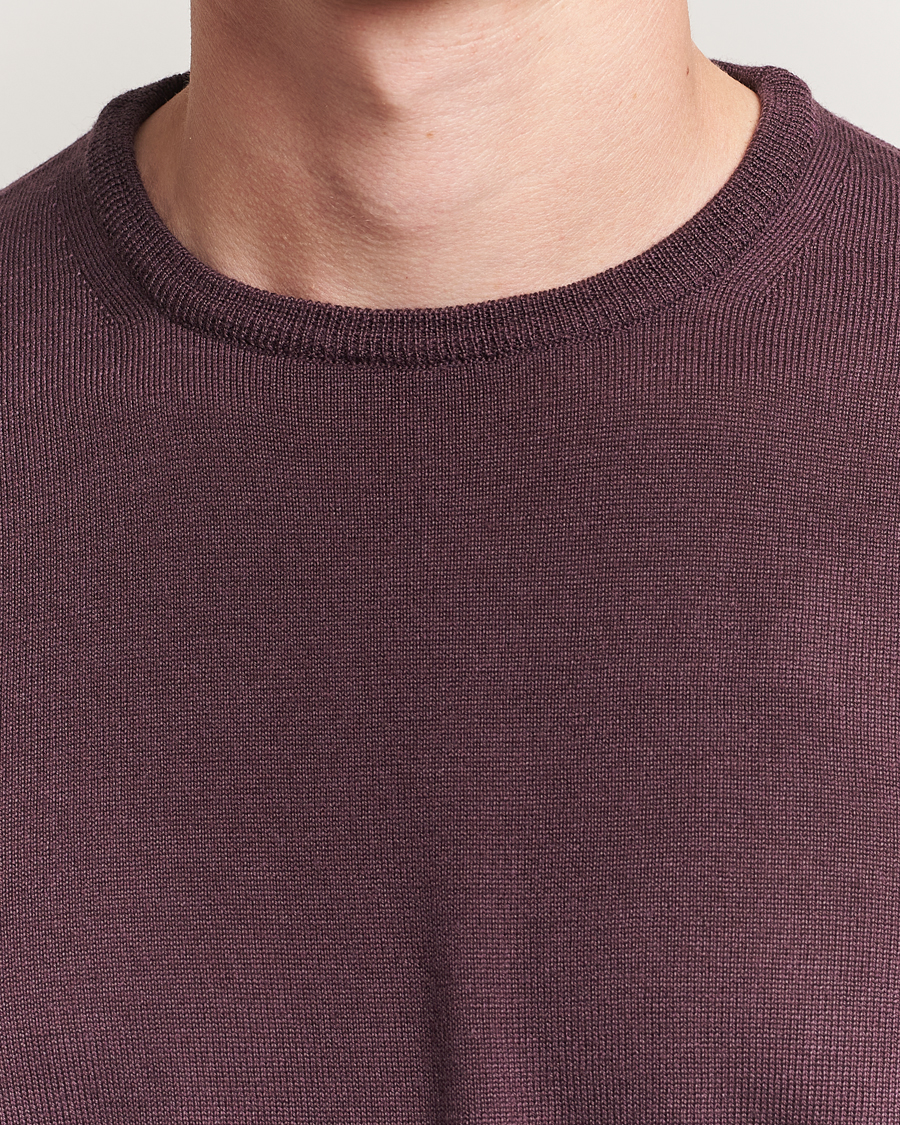 Heren | Truien | Morgano | Extra Fine Merino Wool Crewneck Purple