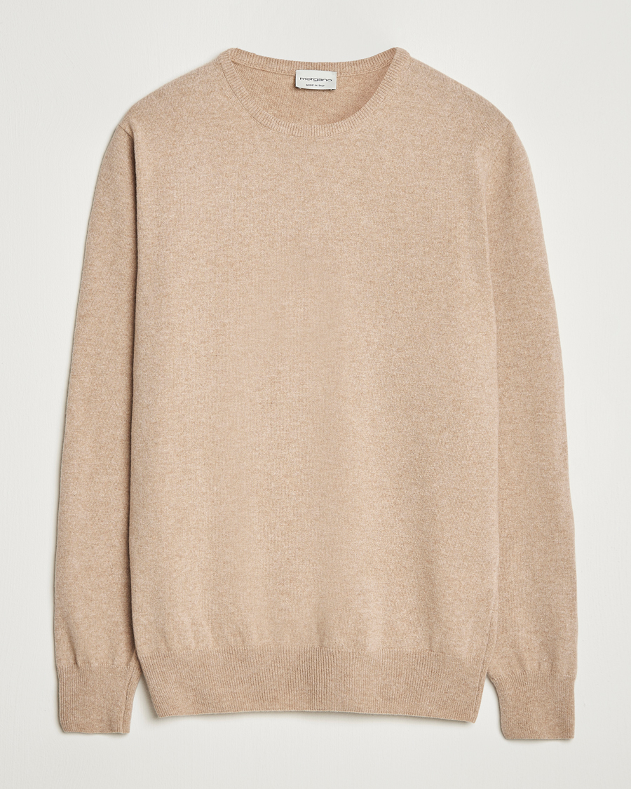 Heren | Truien | Morgano | Wool/Cashmere Crewneck Beige