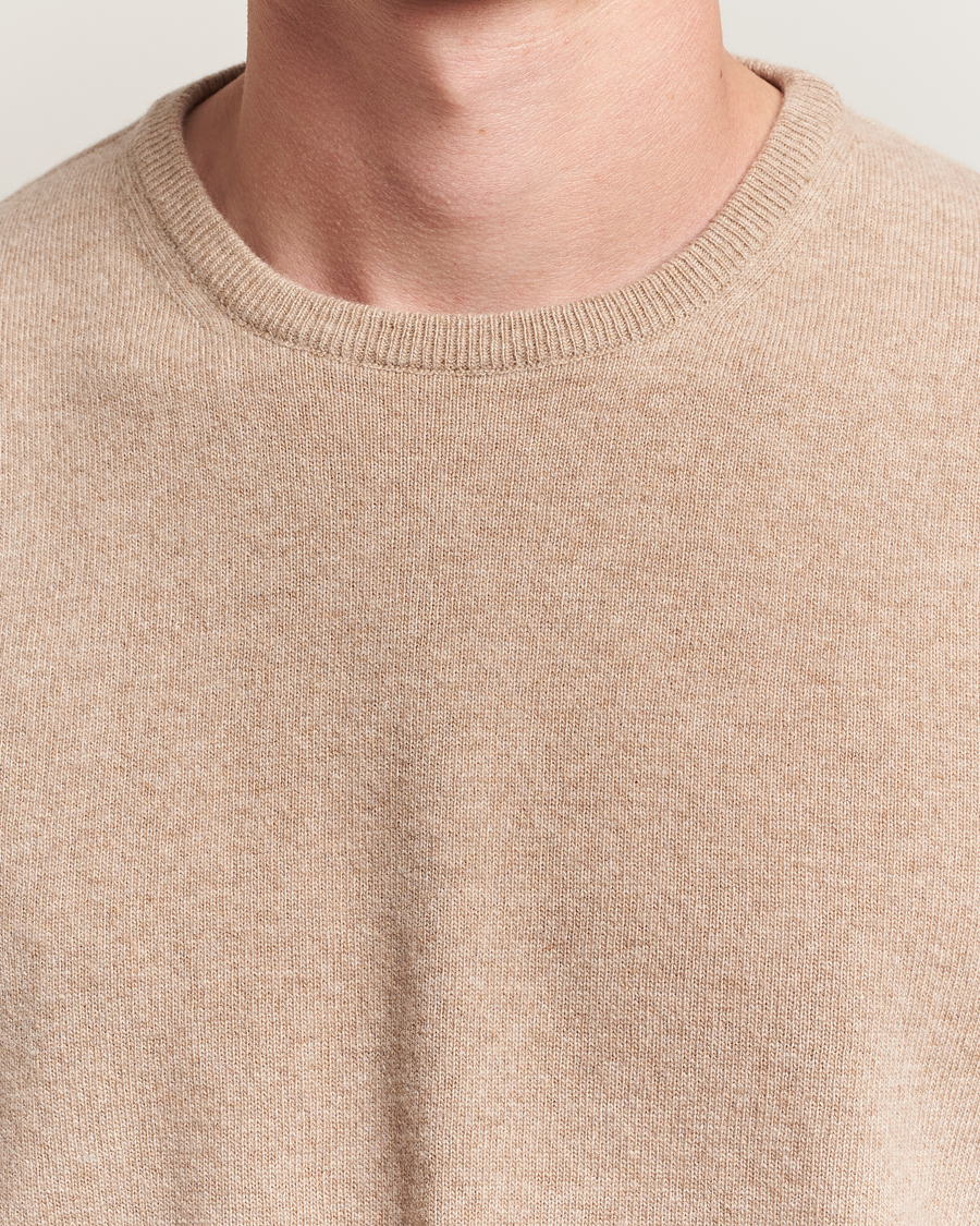 Heren | Truien | Morgano | Wool/Cashmere Crewneck Beige