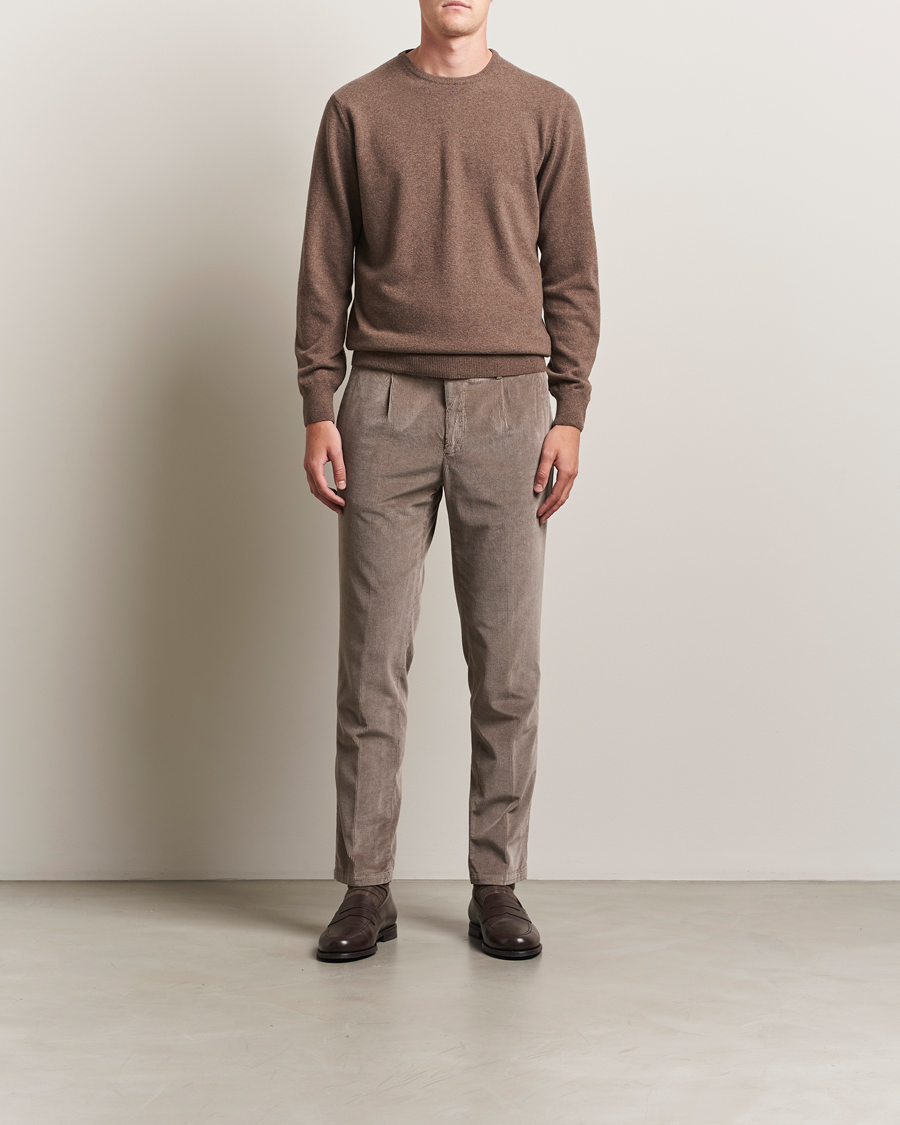 Heren | Truien | Morgano | Wool/Cashmere Crewneck Brown