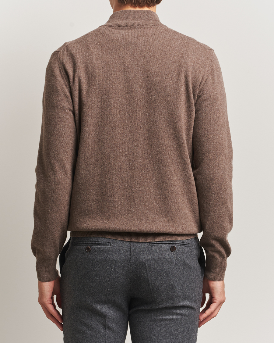 Heren | Truien | Morgano | Wool/Cashmere Half-Zip Brown