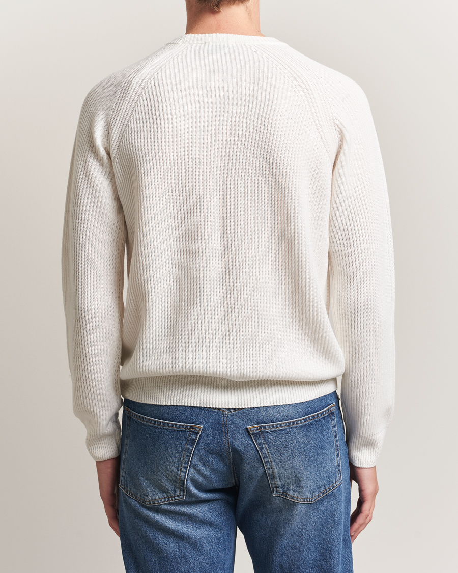 Heren | Truien | Morgano | Merino Knitted Fisherman Ribb White