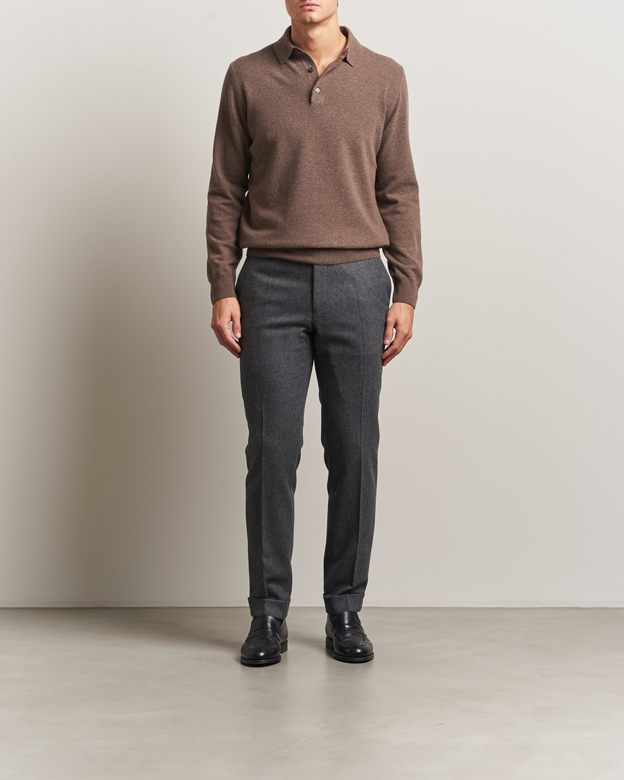 Homme | Pulls Et Tricots | Morgano | Wool/Cashmere Polo Brown