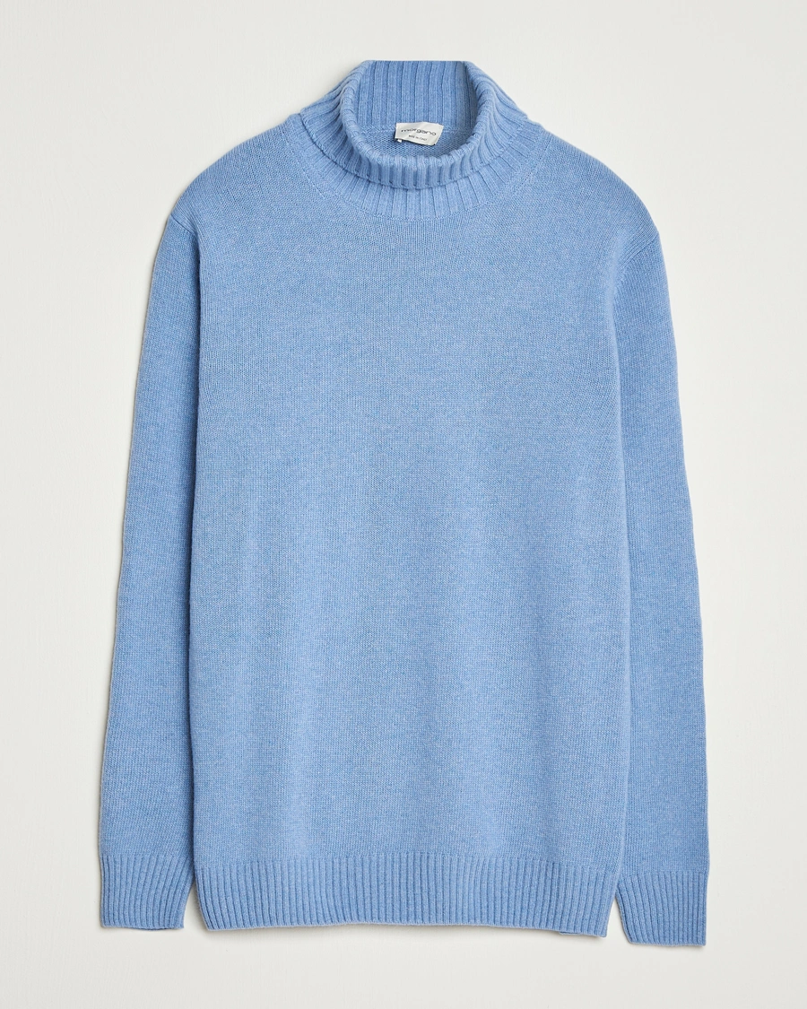 Homme | Pulls Et Tricots | Morgano | Wool/Cashmere Heavy Knit Rollneck Light Blue