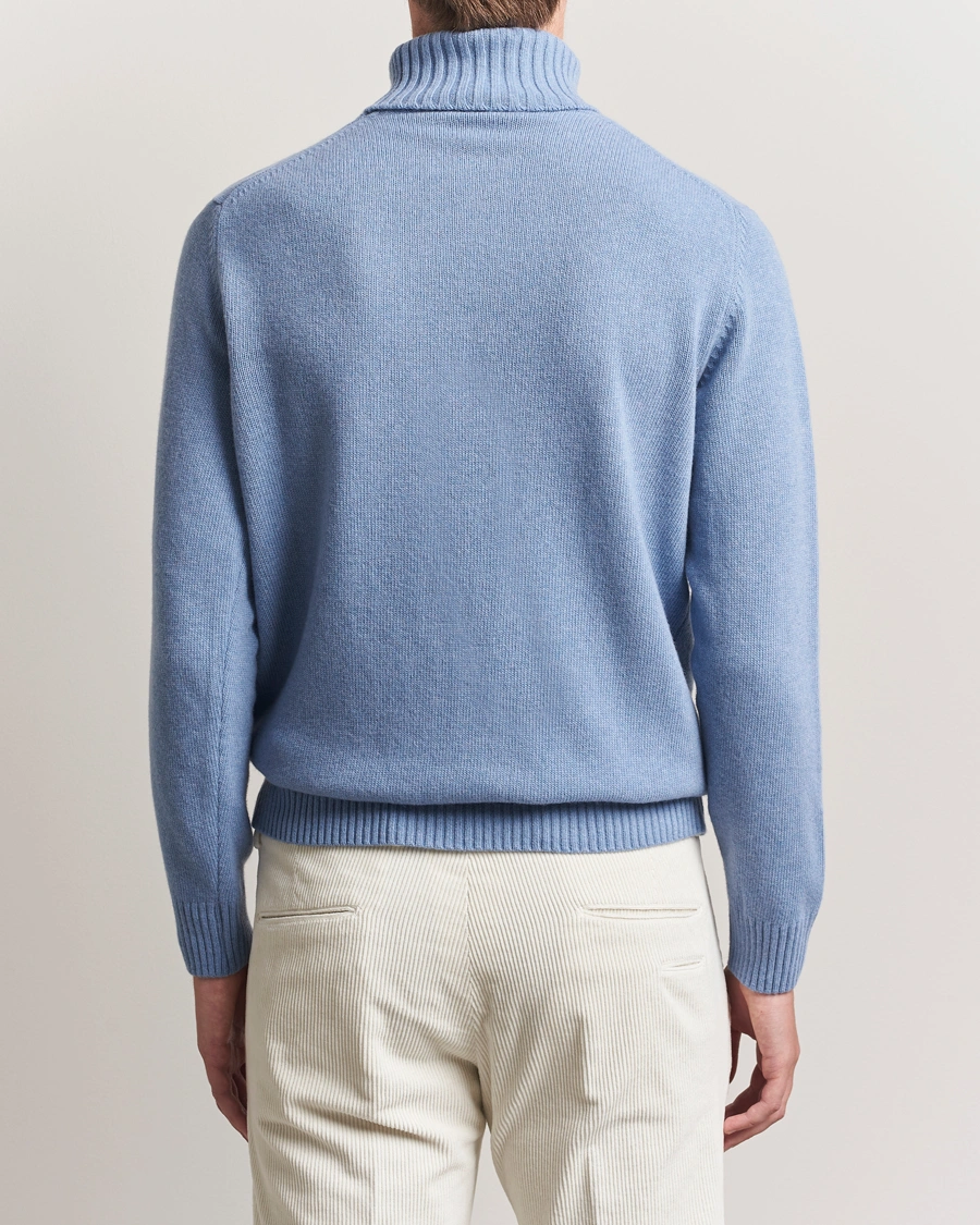 Homme | Pulls Et Tricots | Morgano | Wool/Cashmere Heavy Knit Rollneck Light Blue