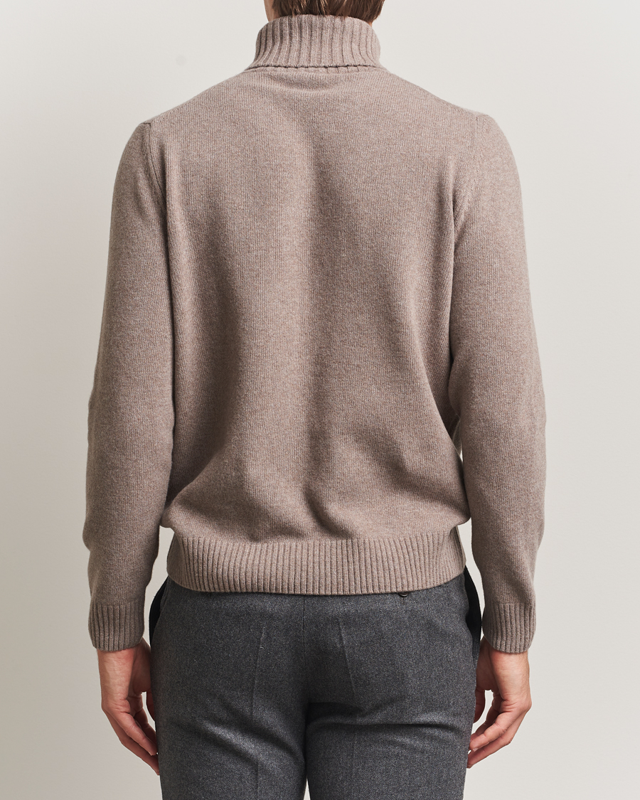 Homme | Pulls Et Tricots | Morgano | Wool/Cashmere Heavy Knit Rollneck Light Brown
