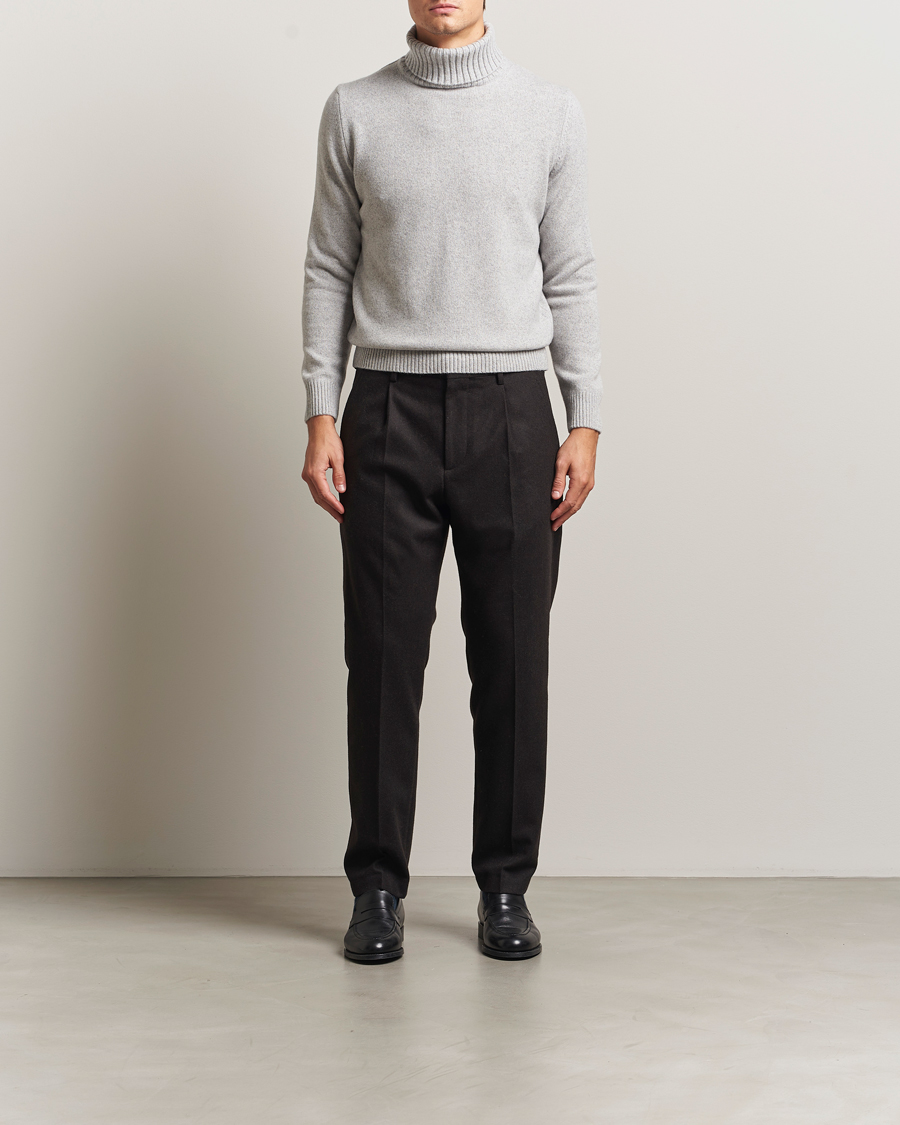 Homme | Pulls Et Tricots | Morgano | Wool/Cashmere Heavy Knit Rollneck Light Grey