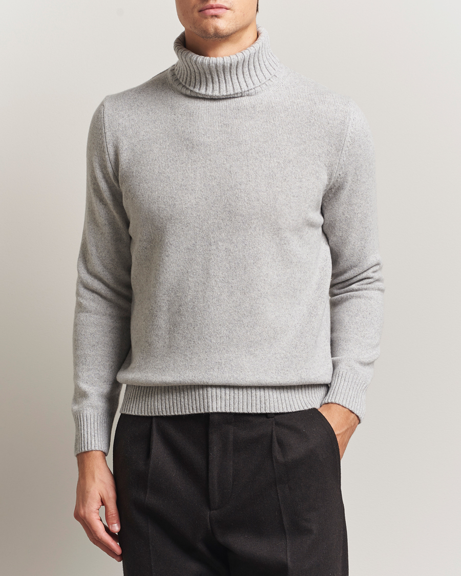 Homme | Pulls Et Tricots | Morgano | Wool/Cashmere Heavy Knit Rollneck Light Grey