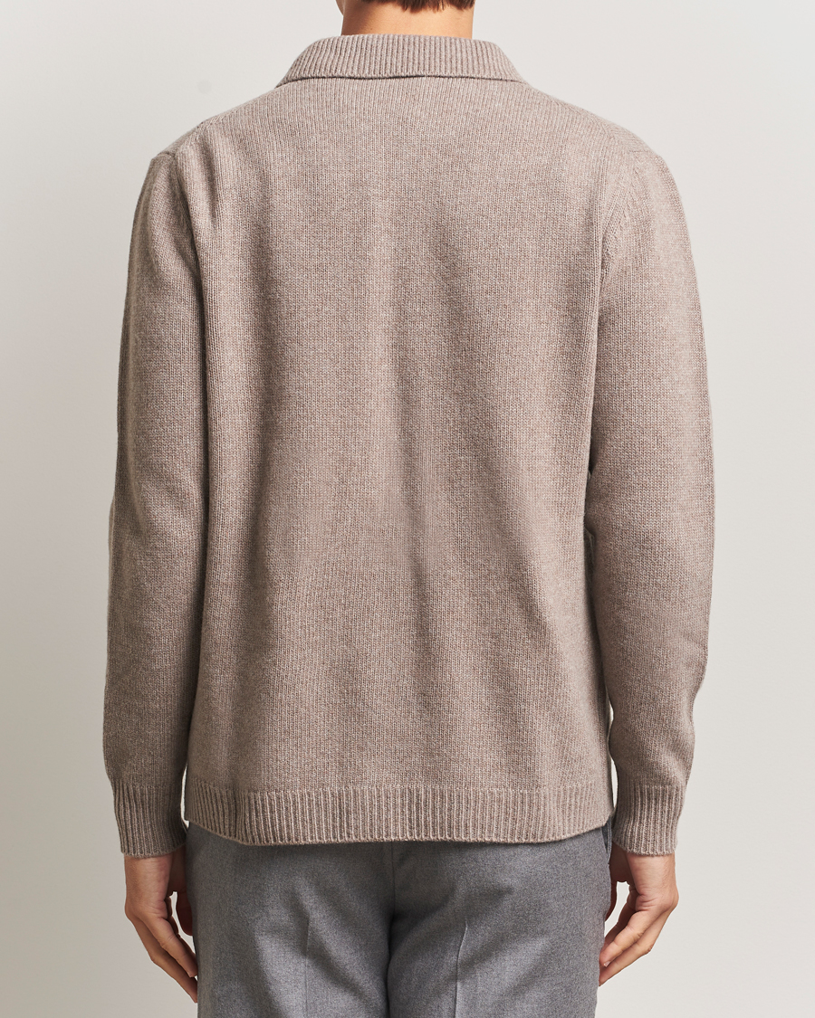 Heren | Truien | Morgano | Wool/Cashmere Heavy Knit Cardigan Blazer Light Brown