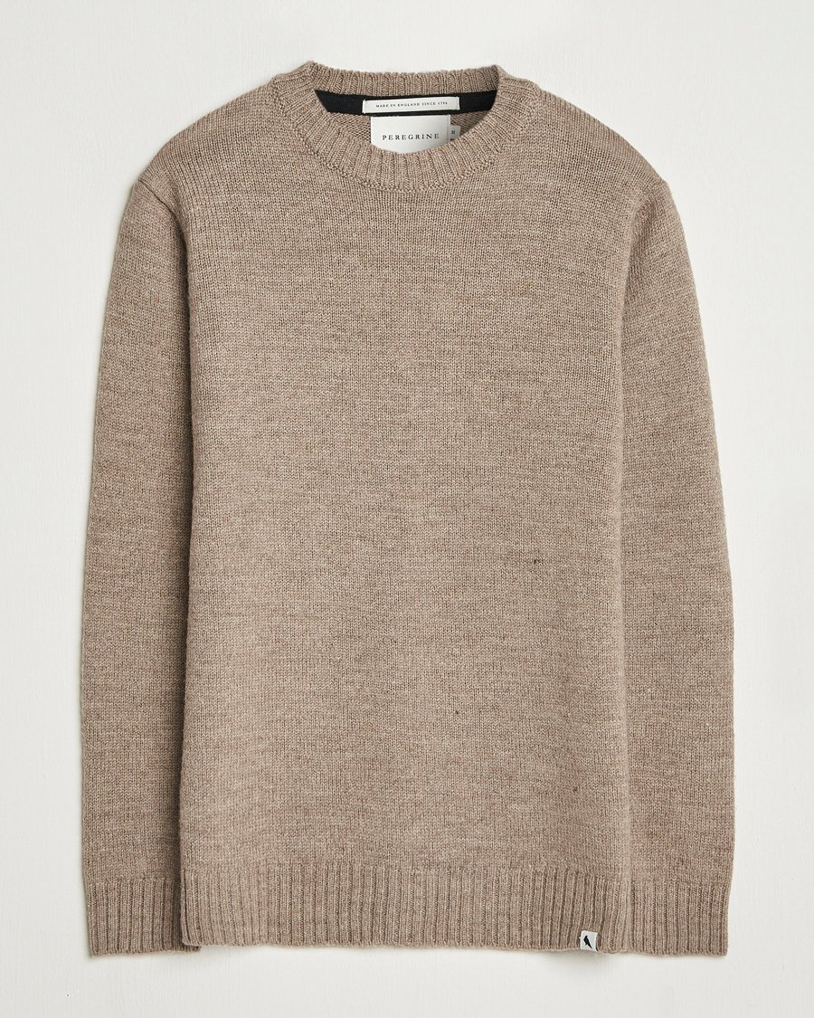 Heren | Truien | Peregrine | Maker's Stitch Merino Crew Light Brown