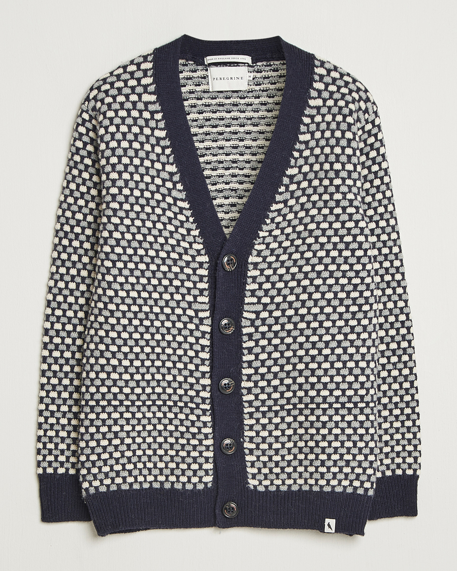 Heren | Truien | Peregrine | Network Merino Cardigan Navy
