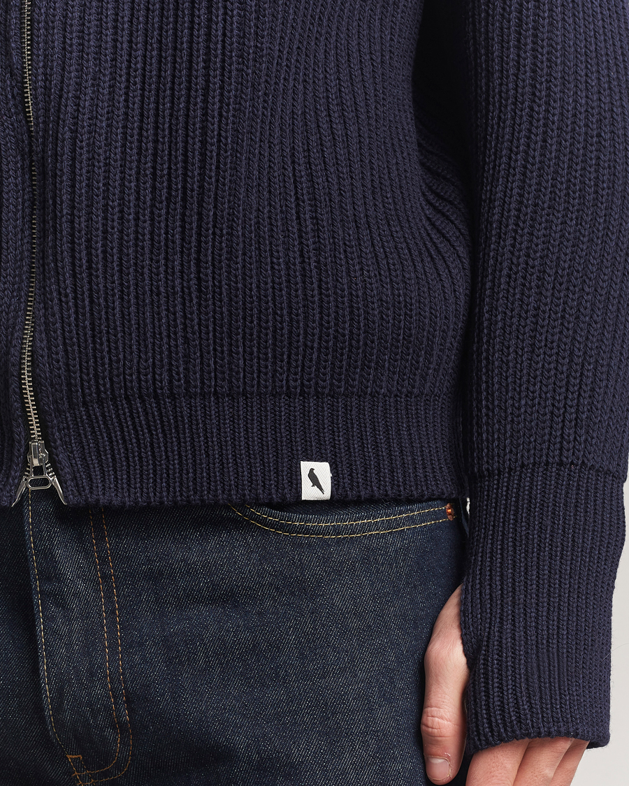 Heren | Truien | Peregrine | Fisherman Merino Zip Cardigan Navy