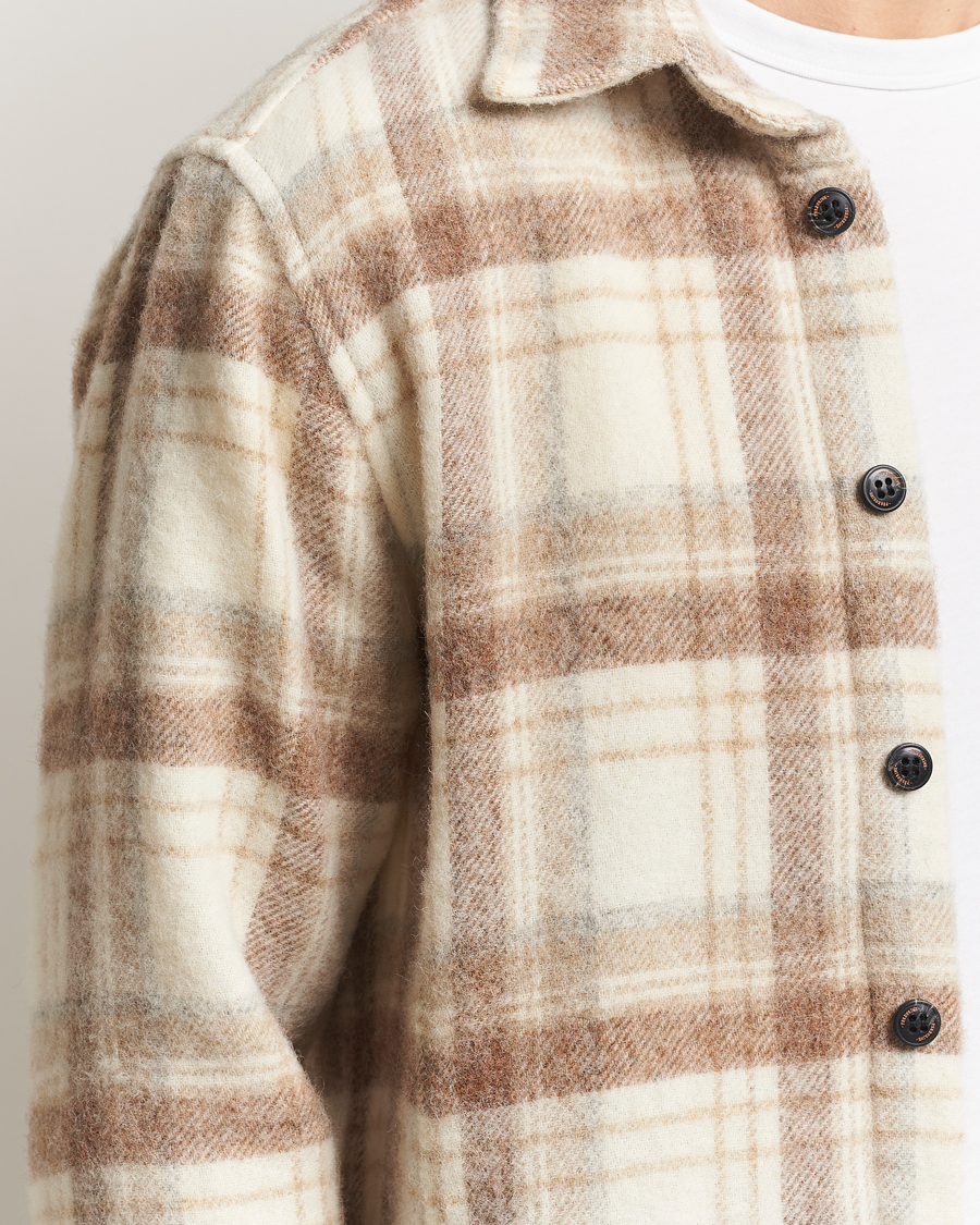 Heren | Overhemden | Peregrine | Moon Wool Check Overshirt Beige