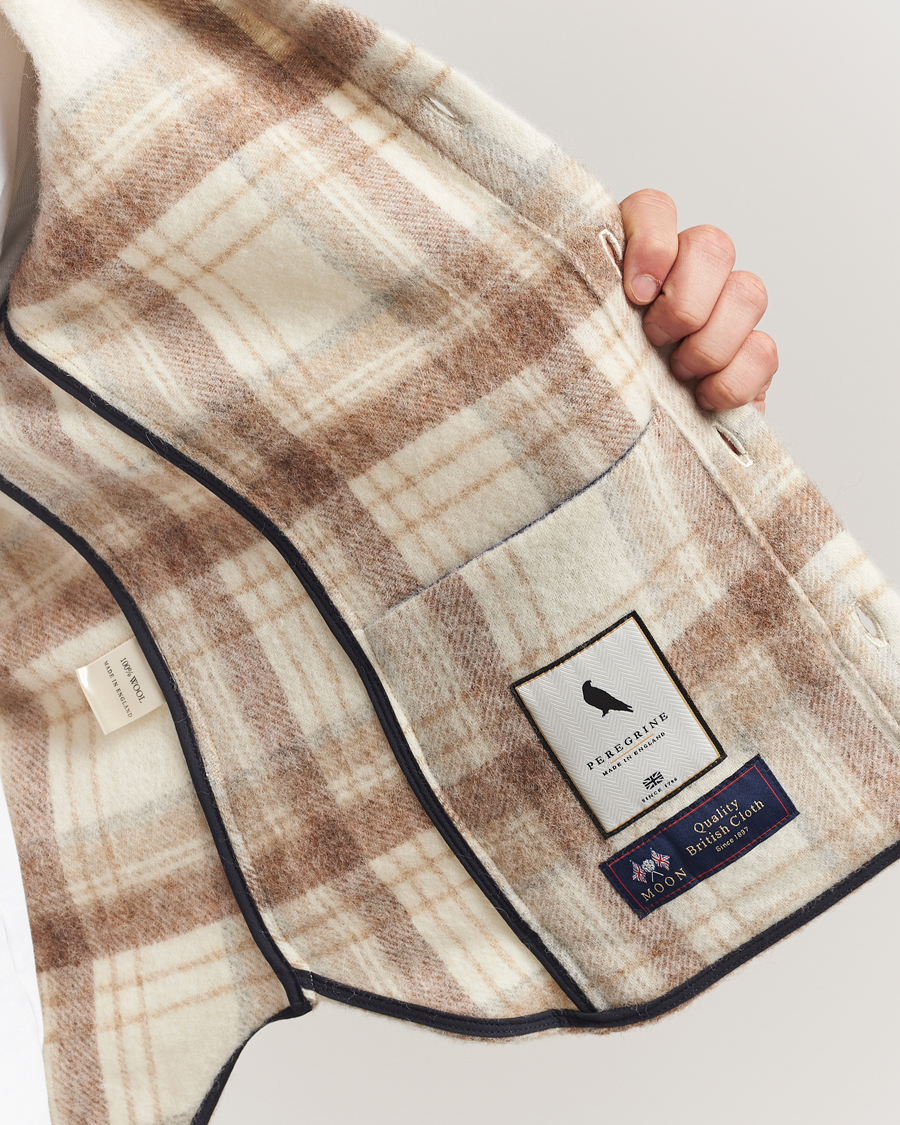 Heren | Overhemden | Peregrine | Moon Wool Check Overshirt Beige