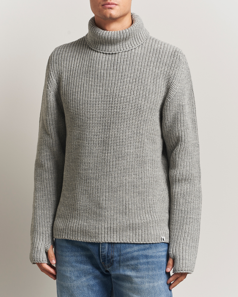 Homme | Pulls Et Tricots | Peregrine | Wilkinson Knitted Merino Rollneck Light Grey
