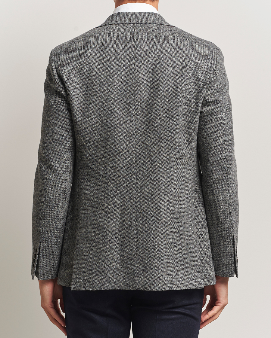 Homme | Blazers | Walker Slater | Edward Lambswool Herringbone Blazer Dark Grey