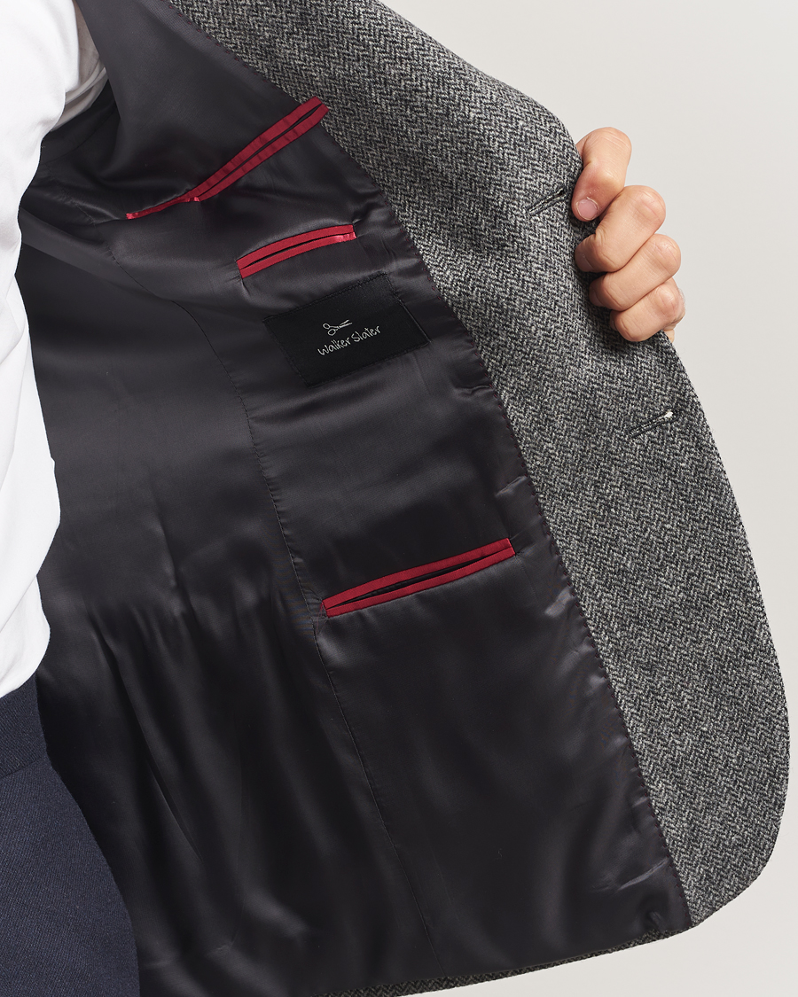 Homme | Blazers | Walker Slater | Edward Lambswool Herringbone Blazer Dark Grey